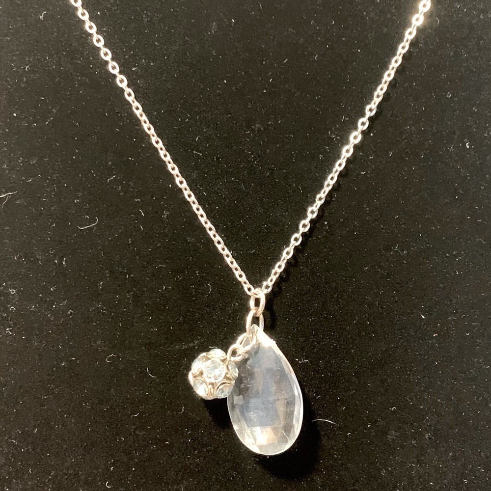 Cute Teardrop & Disco Ball Pendants Necklace